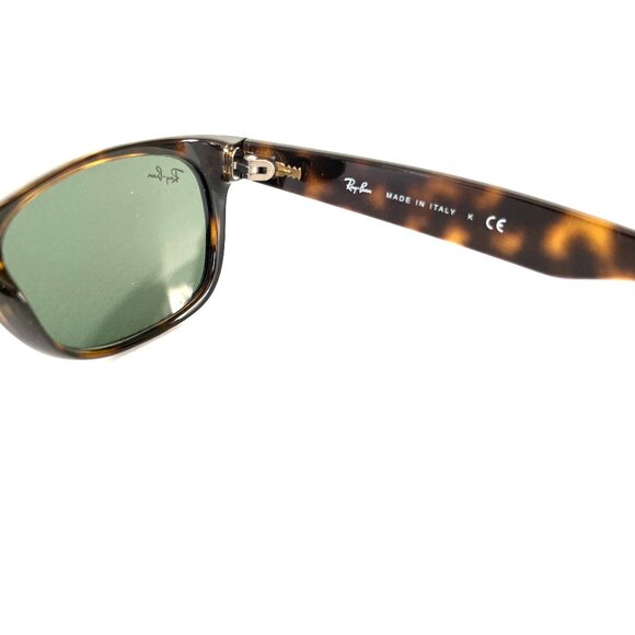 Ray Ban New Wayfarer Sunglasses Tortoise Frame Green Lenses RB 2132 902 52-18 3N main image 13